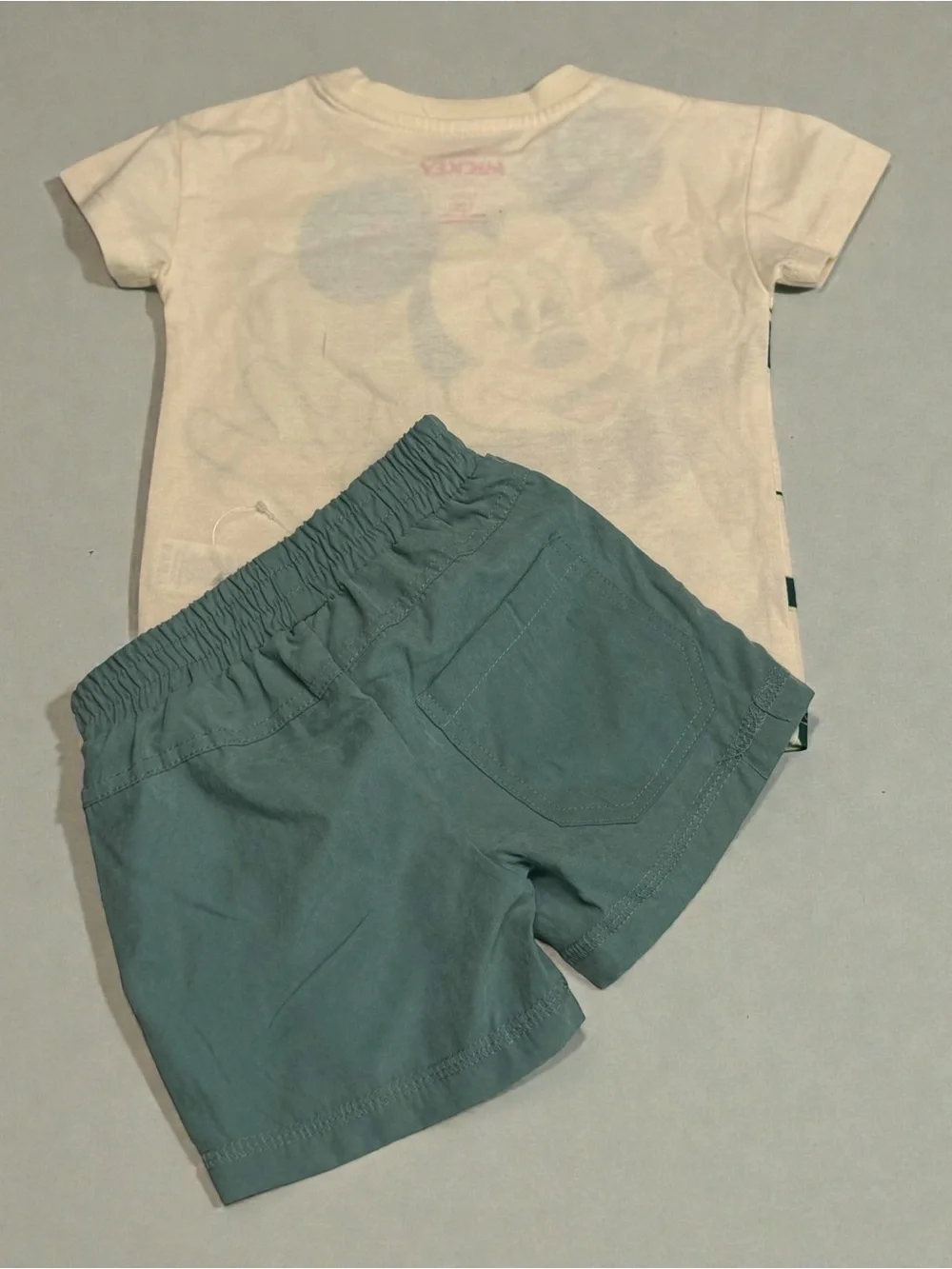 Disney Kids Green Mickey Mouse T-Shirt & Shorts Set